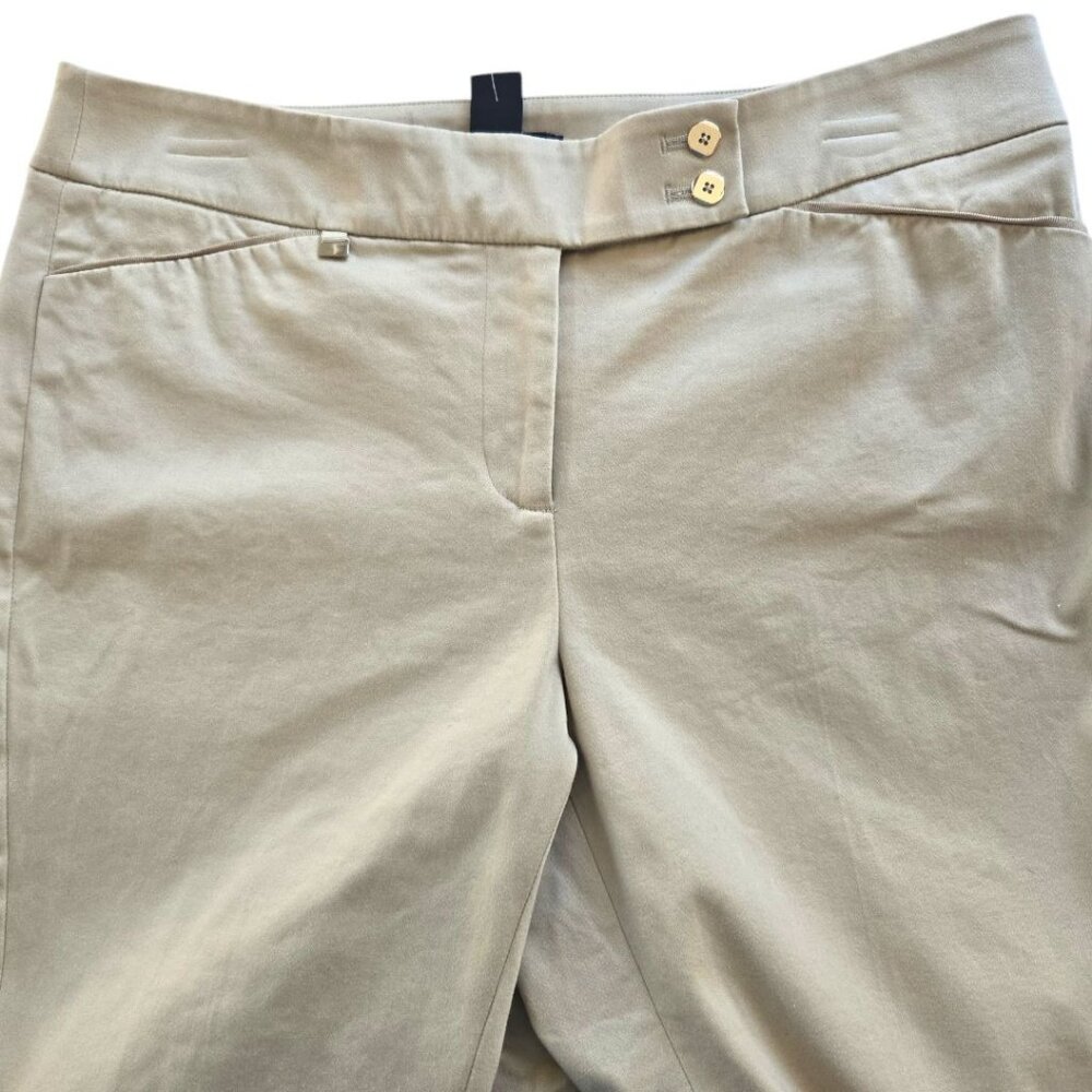 White House Black Market Womens Sleek Bootcut Pants Size 6R Beige Cotton Blend - Picture 3 of 10